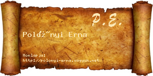 Polónyi Erna névjegykártya